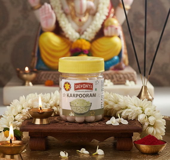 Srividhya Camphor (Karpooram) - 50g | Camphor for Pooja & Aarathi