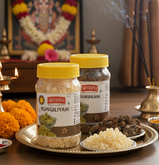Srividhya Kungiliyam & Sambrani Combo | Traditional Temple Dhoop for Pooja