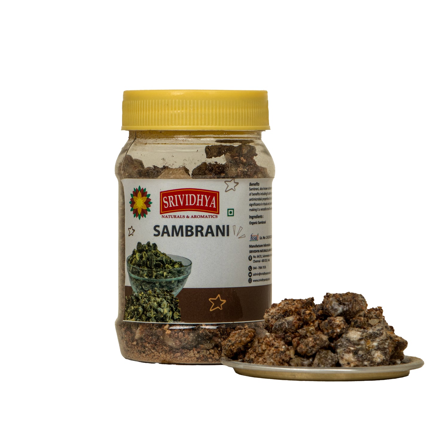Srividhya Sambrani - 100g | Benzoin for Pooja & Dhoop Use