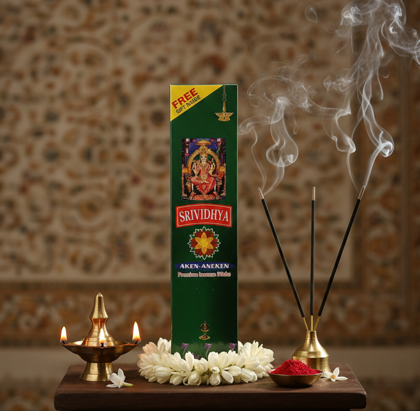 Srividhya Aken-Aneken Agarbathi - 80g | Traditional Incense Sticks for Pooja