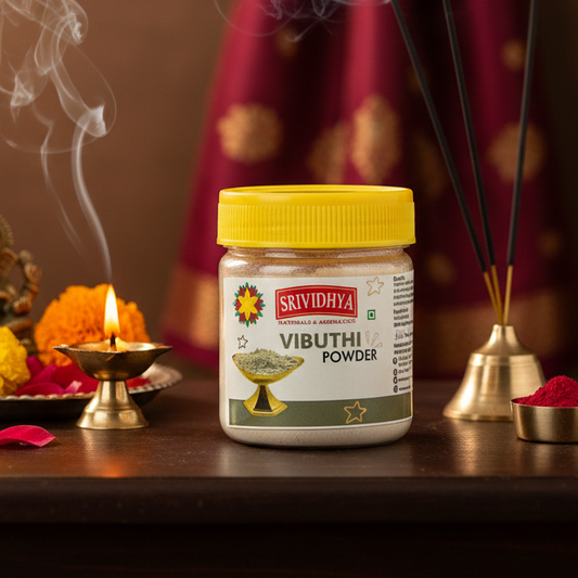 Srividhya Vibuthi with Javathu - 50g | Scented Sacred Ash for Pooja & Meditation