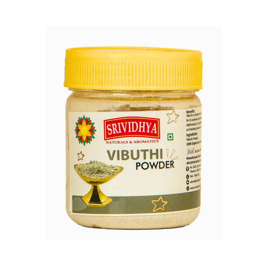Srividhya Vibuthi with Javathu - 50g | Scented Sacred Ash for Pooja & Meditation