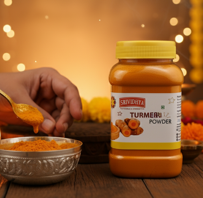 Srividhya Turmeric Powder - 100g | Pure Haldi Powder for Pooja & Traditional Use