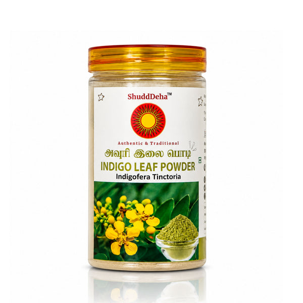 Avuri Ilai Powder 150g | 100% Pure Indian Indigo (Indigofera Tinctoria) Herbal Powder for Hair Care, Scalp Health & Natural Hair Colour | Srividhya Naturals