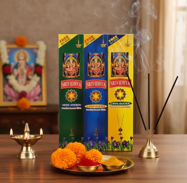 Srividhya Agarbatti Combo Pack Premium Long-Lasting Incense Sticks for Pooja