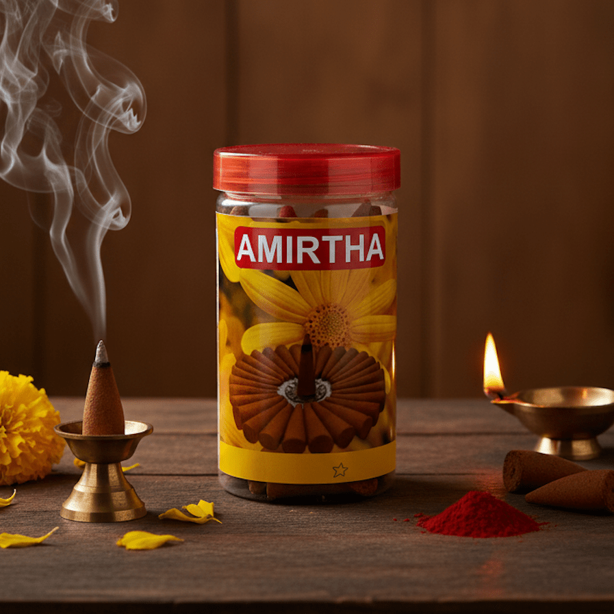 SRIVIDHYA Amirtha Dhoop Cones 150g | Cone Dhoop for Pooja