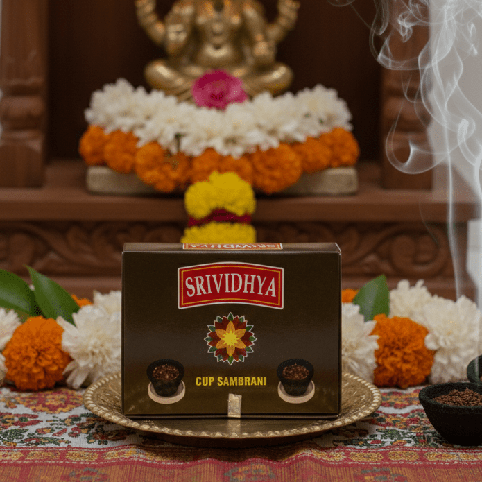 Srividhya Cup Sambrani 12 Pieces for Pooja, Meditation and Home Purification