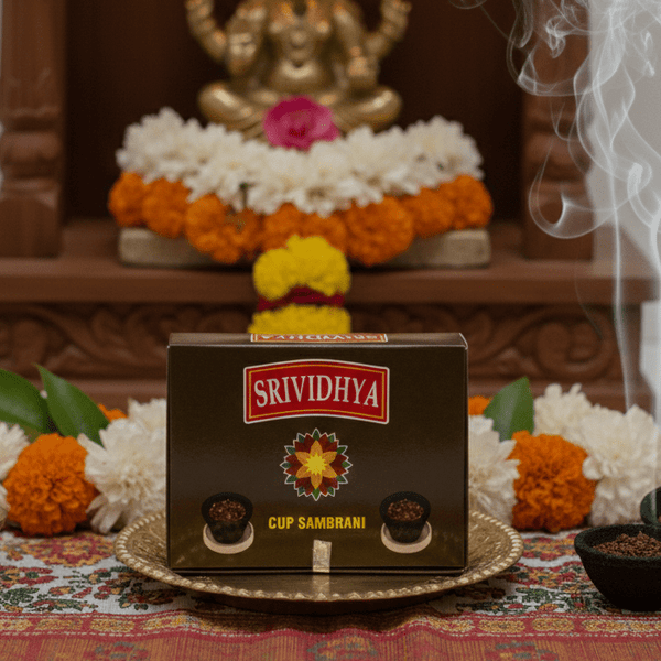 Srividhya Cup Sambrani 12 Pieces for Pooja, Meditation and Home Purification