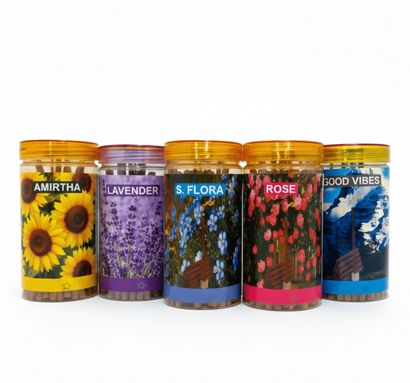 Srividhya Dhoop Sticks Combo Pack (6 Fragrances) | Natural Pooja Dhoop