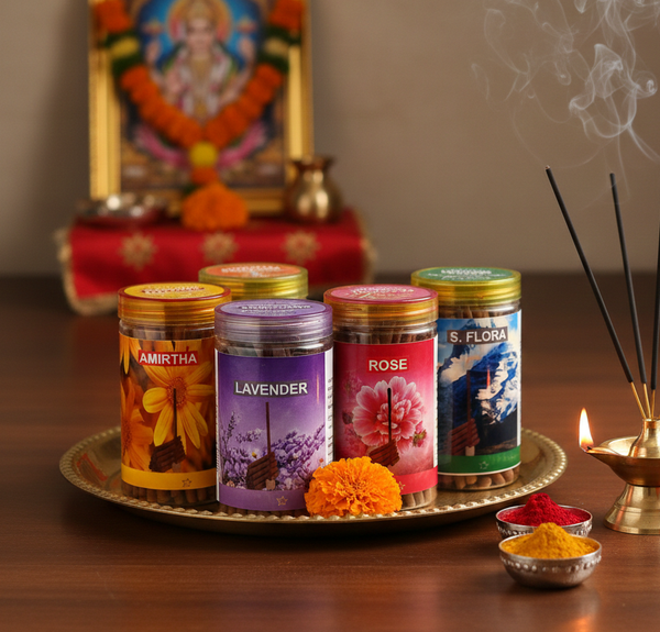 SRIVIDHYA Dhoop Sticks Combo Pack (6 Fragrances) | Natural Pooja Dhoop