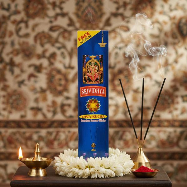 Srividhya Lava-kucha Agarbathi - 80g | Premium Incense Sticks for Pooja (Free Match Box)