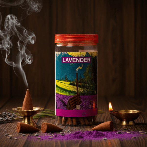 SRIVIDHYA Lavender Dhoop Cones 150g | Cone Dhoop for Pooja