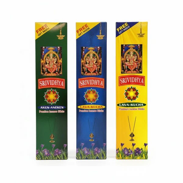 Srividhya Agarbatti Combo Pack Premium Long-Lasting Incense Sticks for Pooja