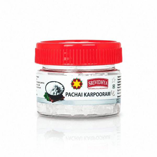 SRIVIDHYA Pachai Karpooram 20g | Bhimseni Kapoor | Natural Camphor for Pooja & Aarti