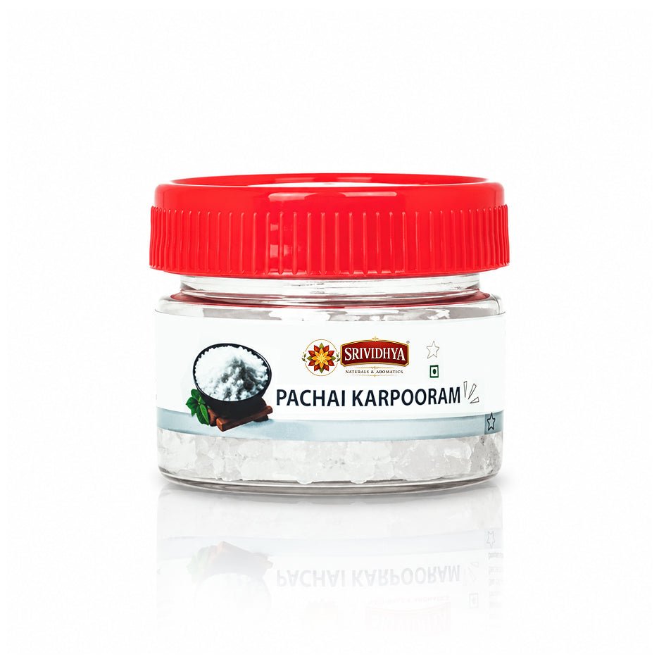 SRIVIDHYA Pachai Karpooram 20g | Bhimseni Kapoor | Natural Camphor for Pooja & Aarti