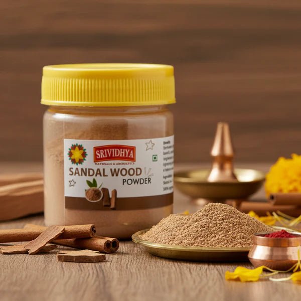 SRIVIDHYA Sandalwood Powder made from pure Indian Chandan for pooja, tilak, meditation, skincare, and face packs