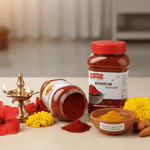Premium Kumkum Powder for pooja rituals, tilak application, temple worship, festivals, and traditional Hindu ceremonies
