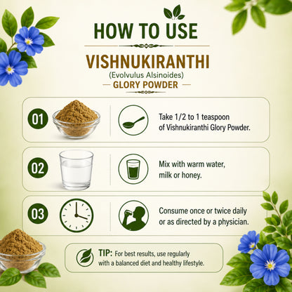 Srividhya Naturals Vishnu Kiranthi Powder 150g | Pure Ayurvedic Herbal Powder
